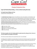 Cape Cod Product Protection Plan