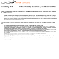 Luna Comp Guarantee against Decay & Rot