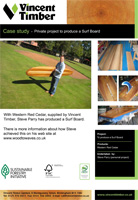 Western Red Cedar Case Study - Surf Board