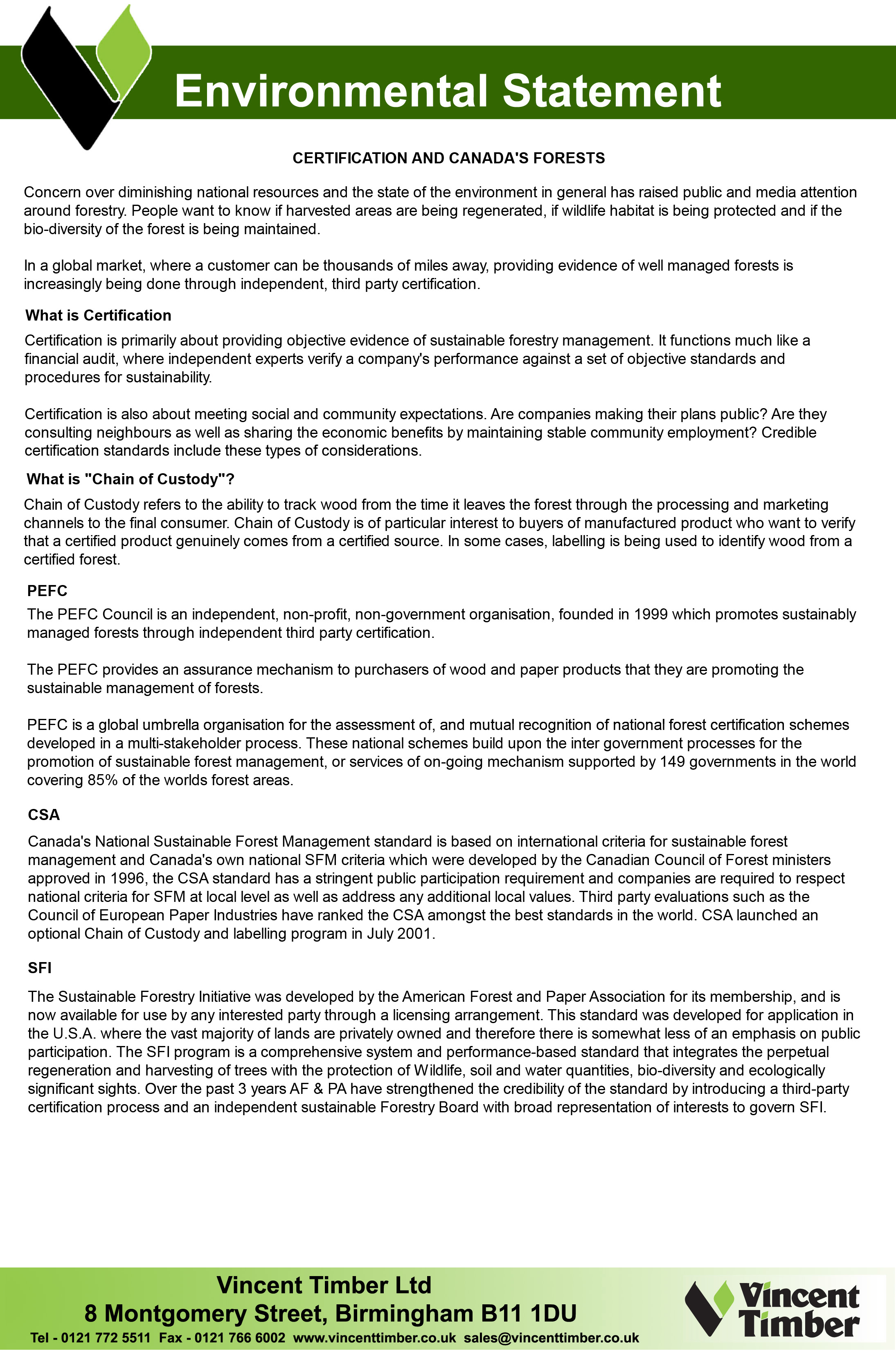 Environmental Policy Template