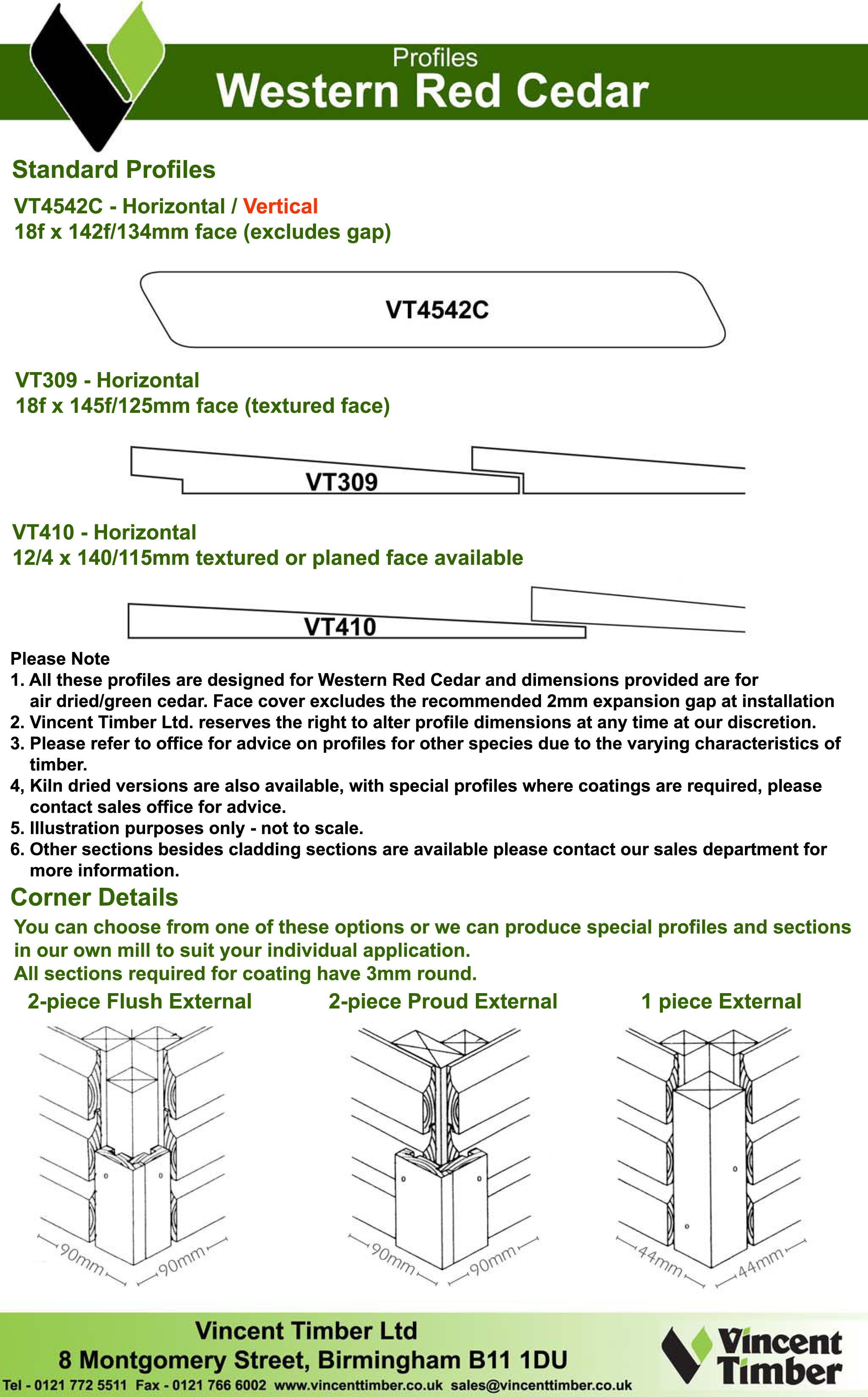 Profiles of Western Red Cedar