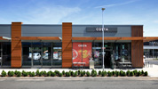 Project: Costa - Gallagher Retail Park, Wednesbury. Species: Accoya (Coated). Timber Sections: 42f x 185f PAR eased edges / 55f x 55f PAR eased edges. Plywood backing:18mm  plywood  Colour: Merlin Grey