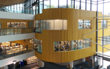 University of Wales, Usk Way, Newport. Profile: PSE Trims 17mm x 60mm, 32mm x 38mm & 32mm x 50mm. Colour: Laura Ashby Yellow CCS40574. Installed : 2009  Image taken 2017